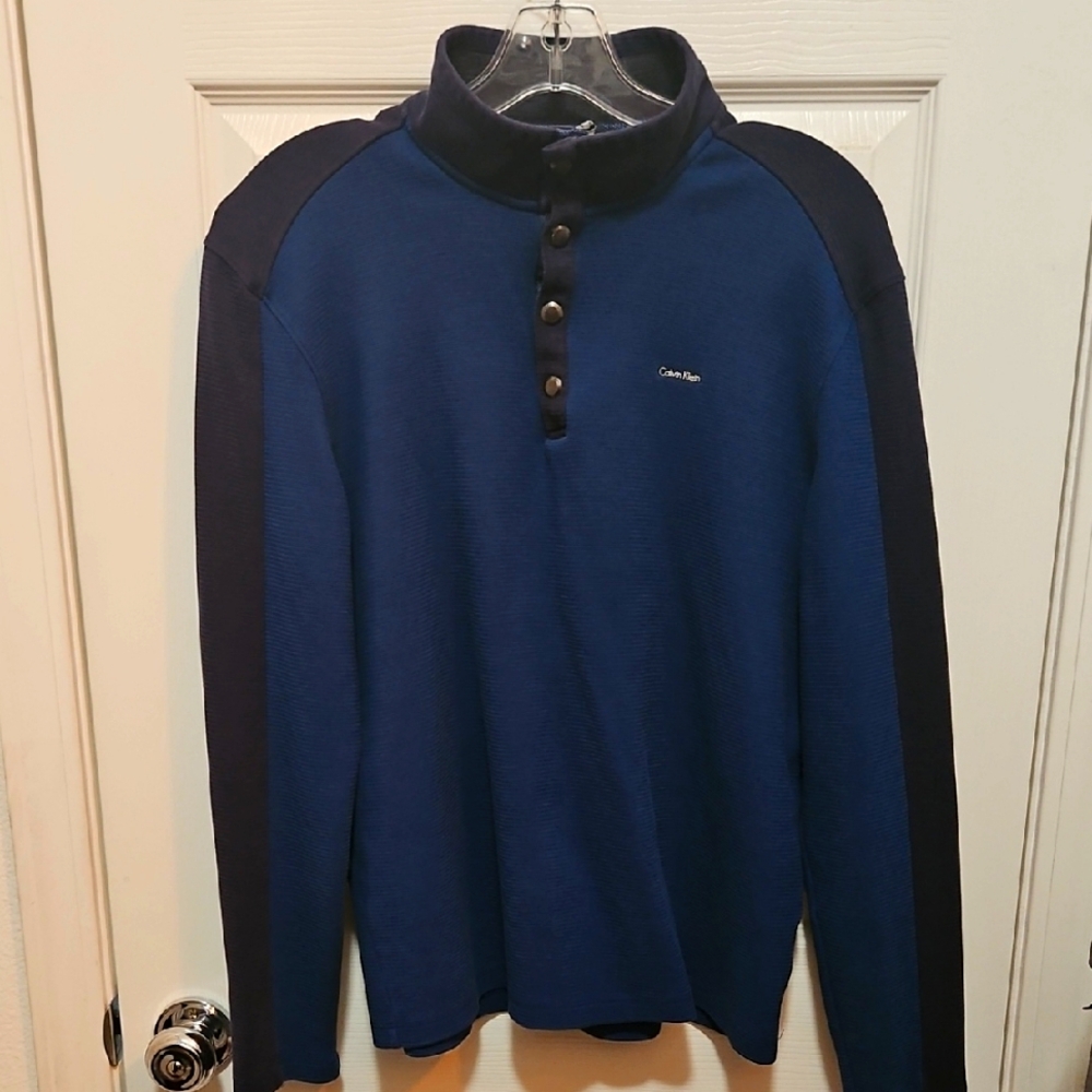 Vintage Calvin Klein Men's 1/4 Snap Pullover Sweater